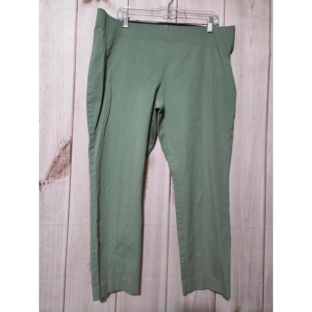 A New Day Womens Sage Green‎ Side Zip Ankle Pants Size 18 Stretch Cotton Blend